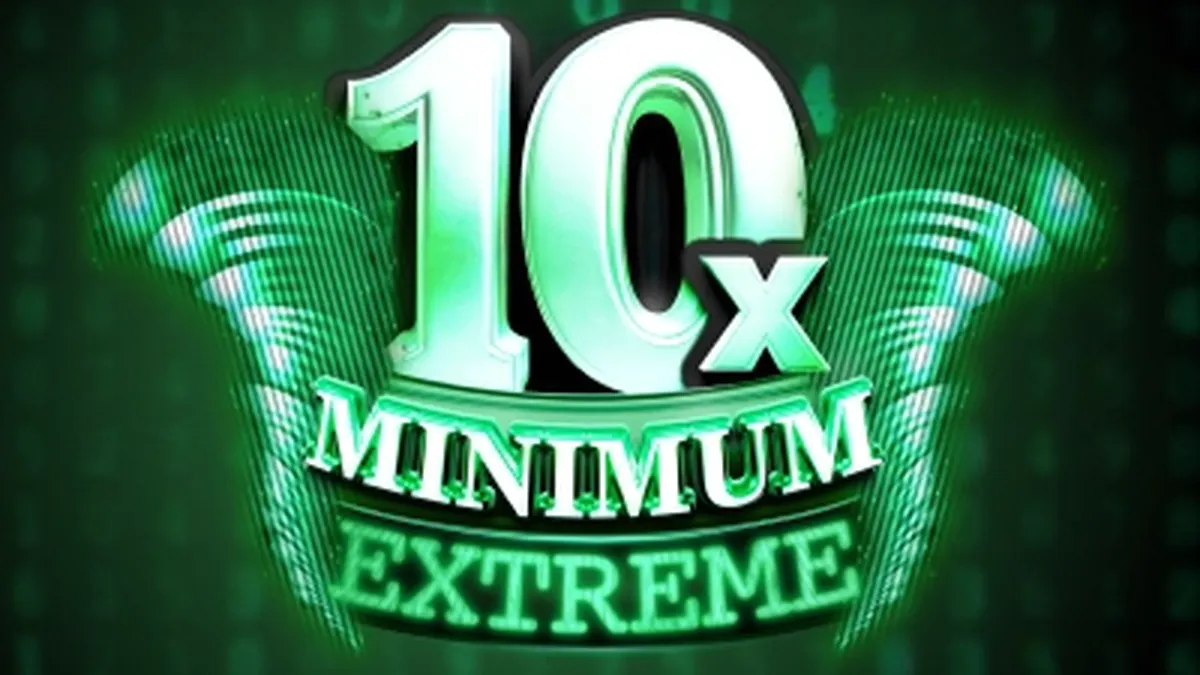 Interface do jogo 10x Minimum Extreme com design retro de números